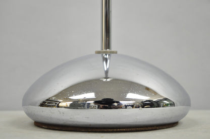 Vintage Mid Century Modern Chrome Modernist Table Lamp w/ Sculpted Base
