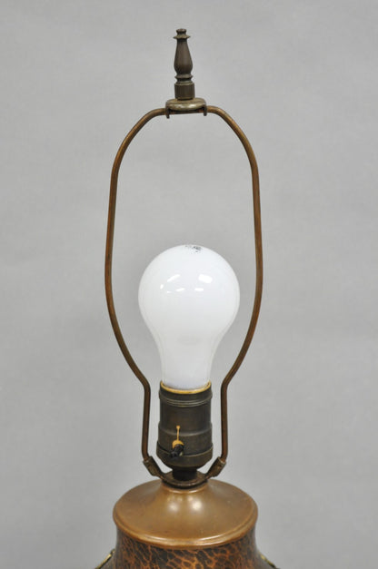 Antique WMF Jugendstil Art Nouveau Hand Hammered Copper Vase Table Lamp