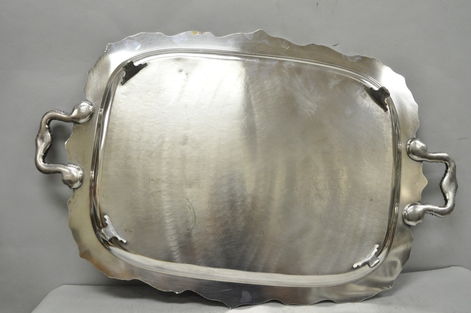 Vintage Poole EPCA Sevenoaks 650 Large Silver Plated Serving Platter Bar Tray B