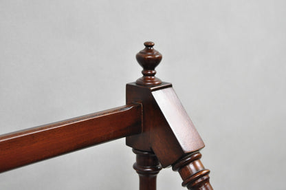George III Style Mahogany and Black Leather Library Steps by Wellington Hall