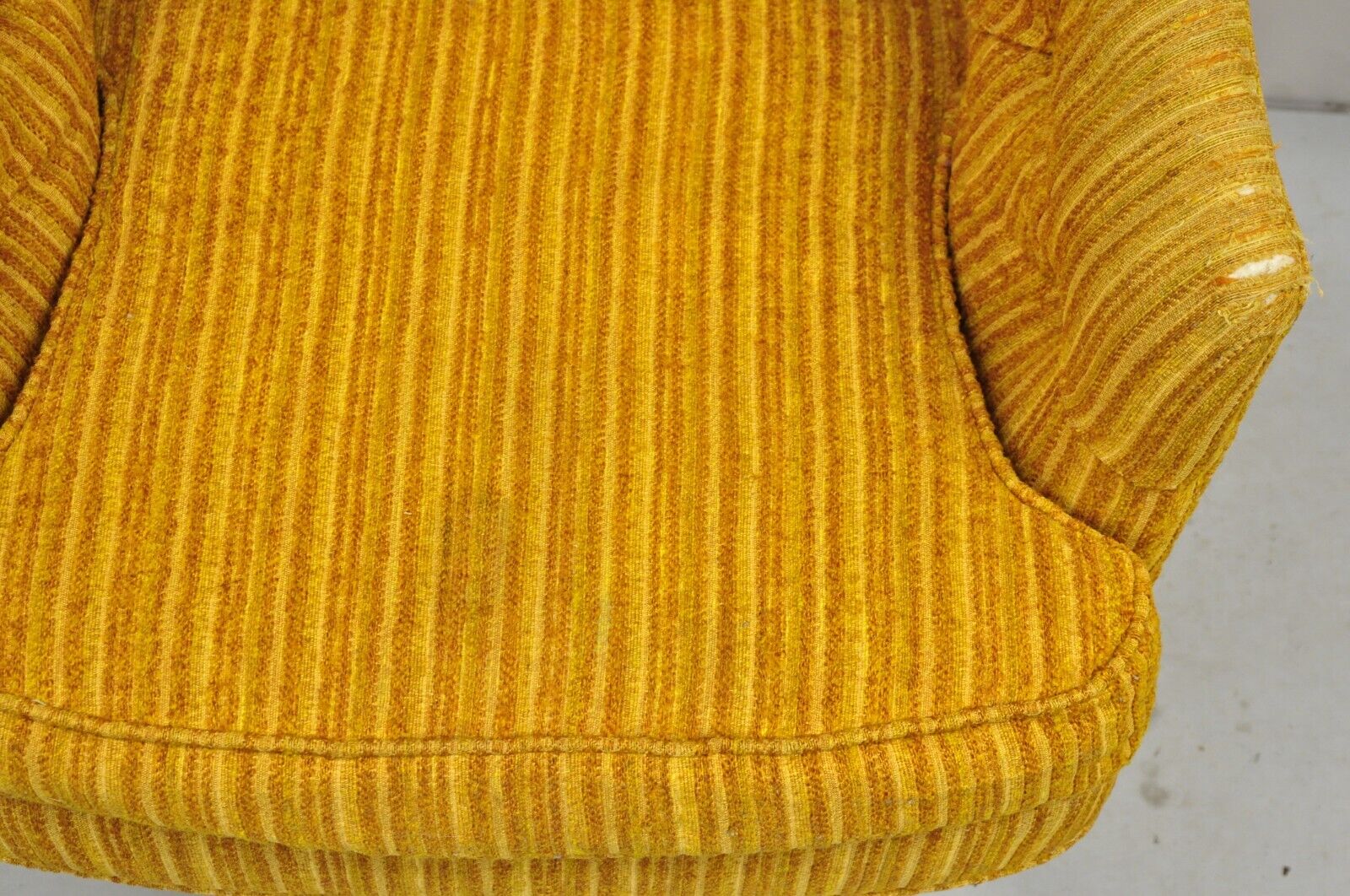 Mid Century Modern Orange Swivel Club Lounge Chairs by Silver Craft - a Pair