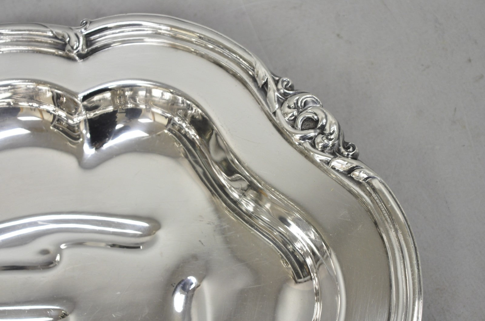 Vintage Silver Plated Scalloped Oval "Stag/Deer" Meat Serving Platter Tray