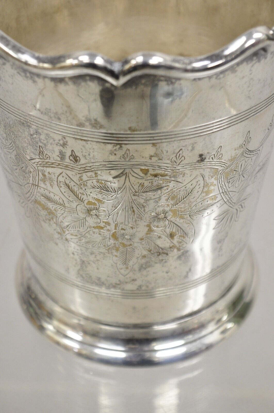 Antique Art Nouveau Twin Knob Handle Silver Plated Champagne Chiller Ice Bucket