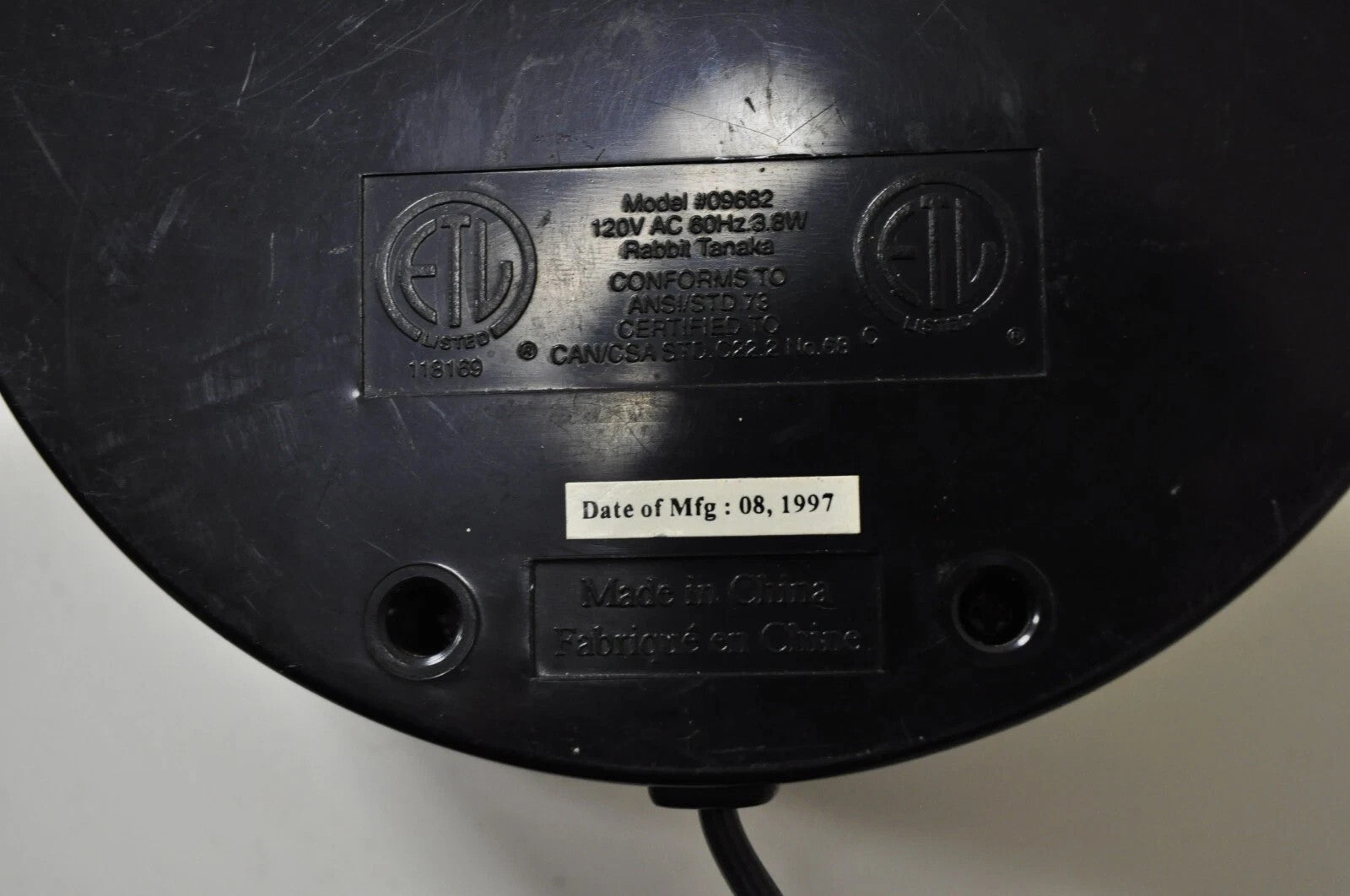 Vintage 1996 Rabbit Tanaka Lumaseries CyberSpace White Kinetic Wall Art