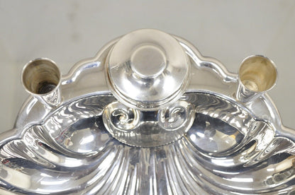 Black Starr & Frost Silver Plated Clam Shell Seafood Cocktail Serving Platter