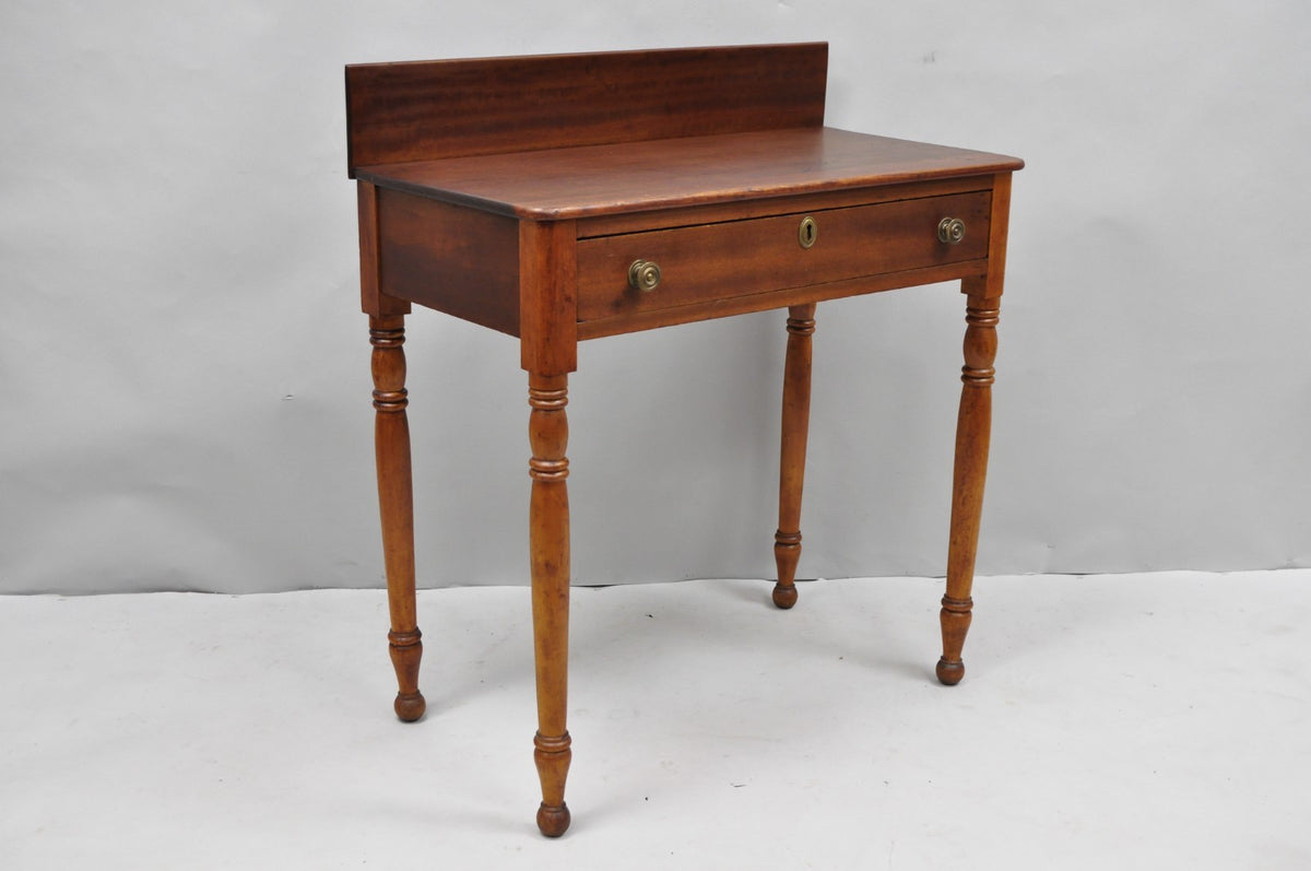 Antique Sheraton Mahogany One Drawer Washstand Server Farmhouse Side Table