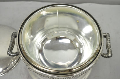 Vintage FB Rogers English Regency Silver Plated Coat of Arms Covered Ice Bucket