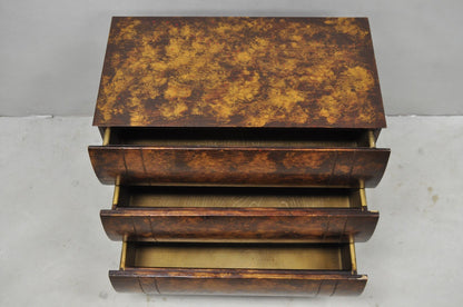 Decorator 3 Drawer Stacked Faux Book Form Italian Side Table w/ Oil Drop Finish