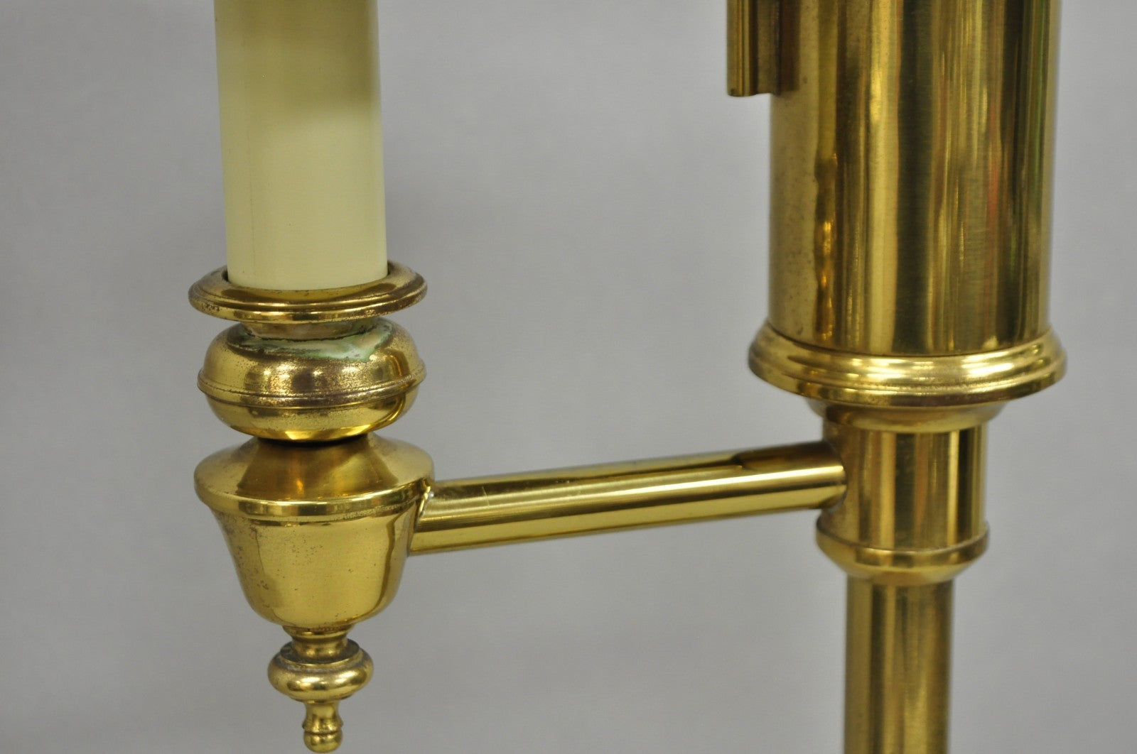 Vintage French Empire Brass Metal Bouillotte Desk Table Lamp w/ Spartan Helmet