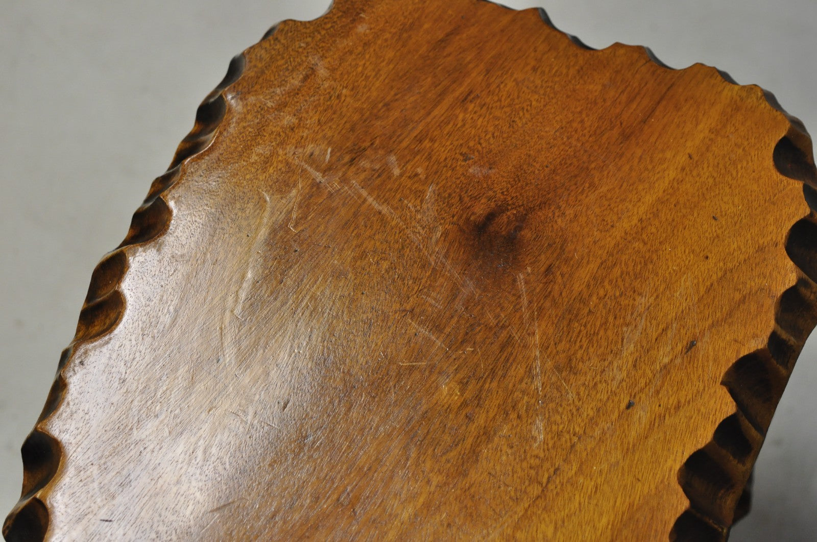 Vintage Mid Century Modern Live Edge 3 Tier Walnut Plant Stand Side Table