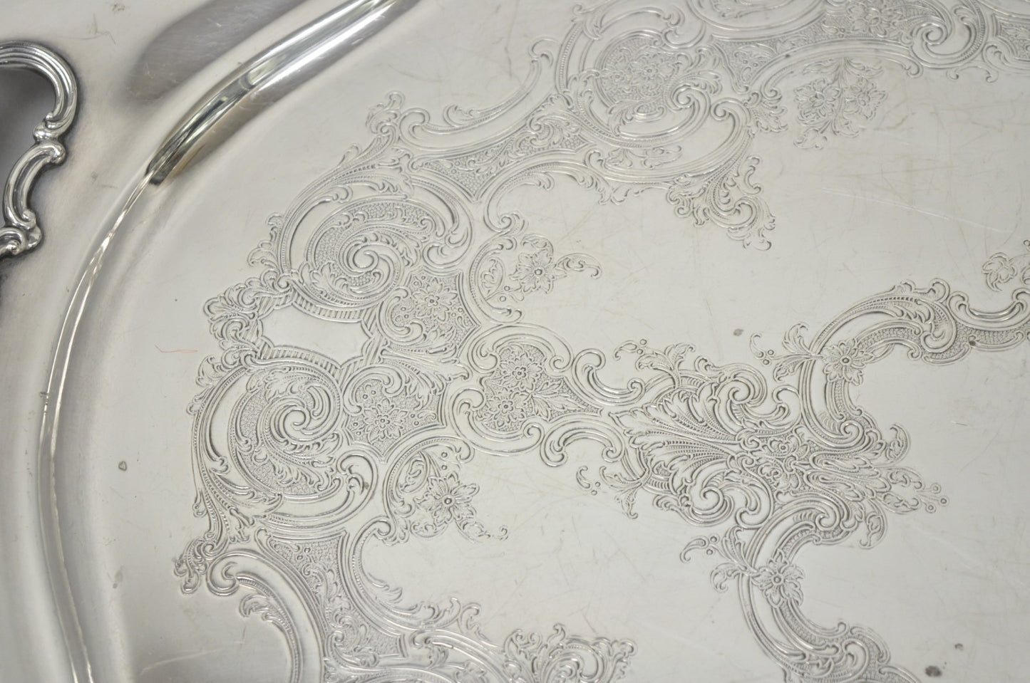 Antique Gorham Silver Plated Victorian Oval Butlers Serving Platter Bar Tray