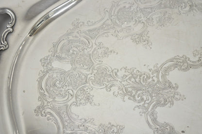 Antique Gorham Silver Plated Victorian Oval Butlers Serving Platter Bar Tray