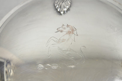 Vintage Sheffield Co Silver Plated Hinged Lid "Horse" Silent Butler w/ Broom
