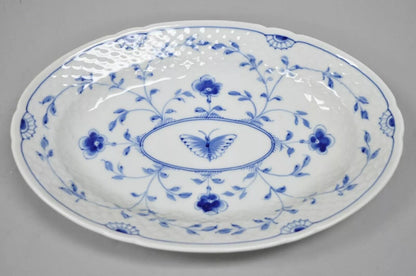 10" Oval Serving Platter 18 Bing and Grondahl B&G Kjøbenhavn Butterfly Lace Blue