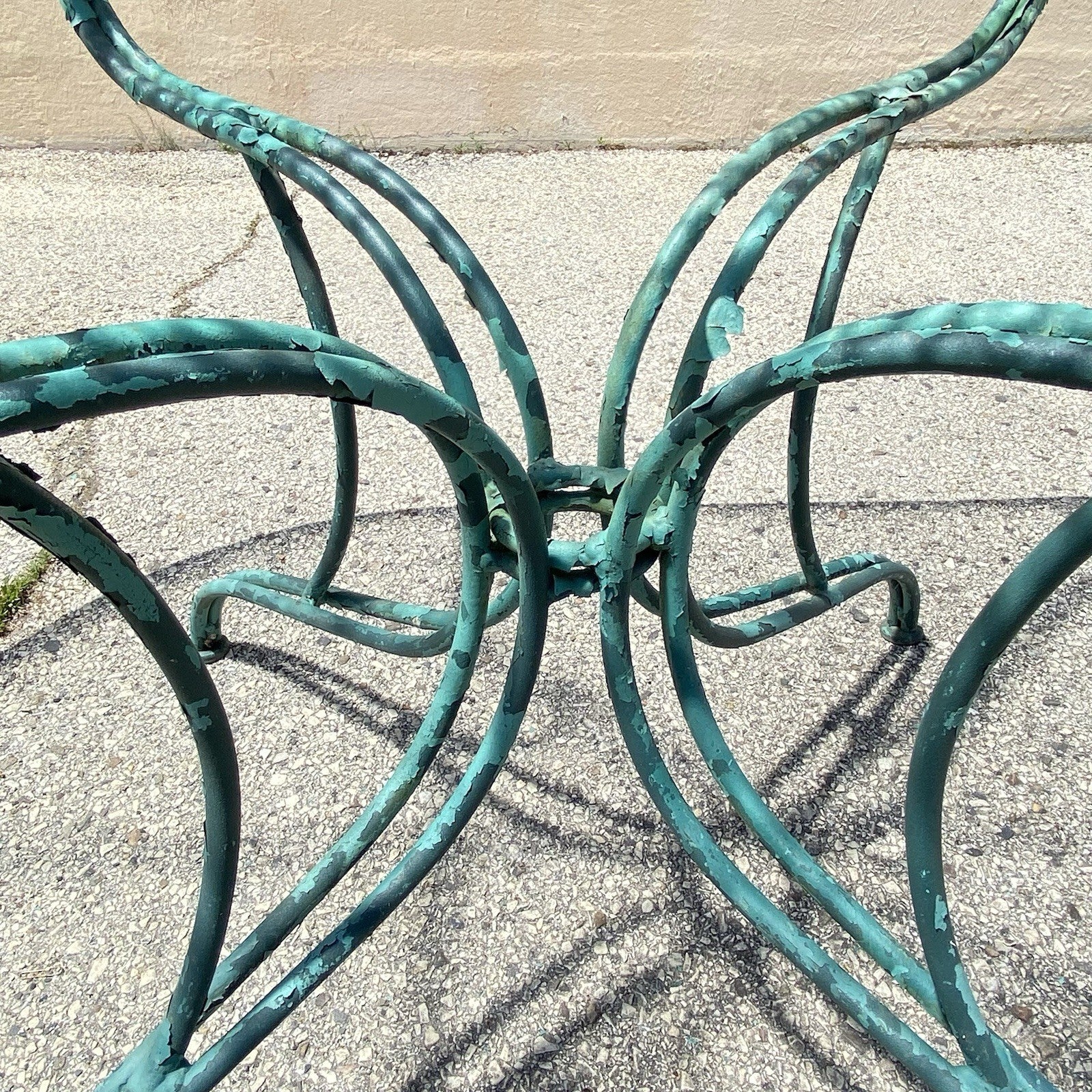 Vintage Woodard Wrought Iron Patio Dining Set w/ Long Oval Dining Table - 7 Pcs