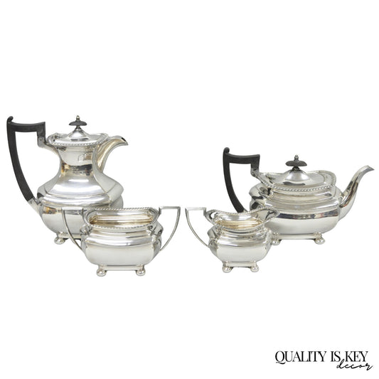 Antique Walker & Hall 53499 Art Deco Silver Plated Tea Service Set - 4 Pcs