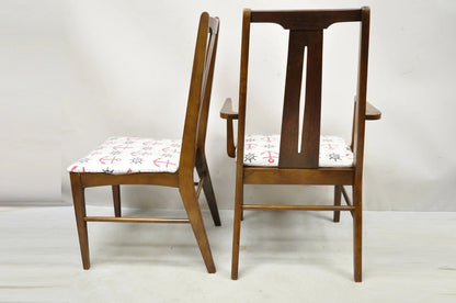 Vintage Mid Century Modern Sculpted Walnut Dining Room Chairs - Set of 6