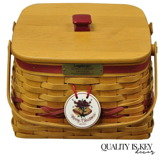 Vintage Longaberger Christmas Edition 2000 Edition Deck the Halls Basket w/ Lid