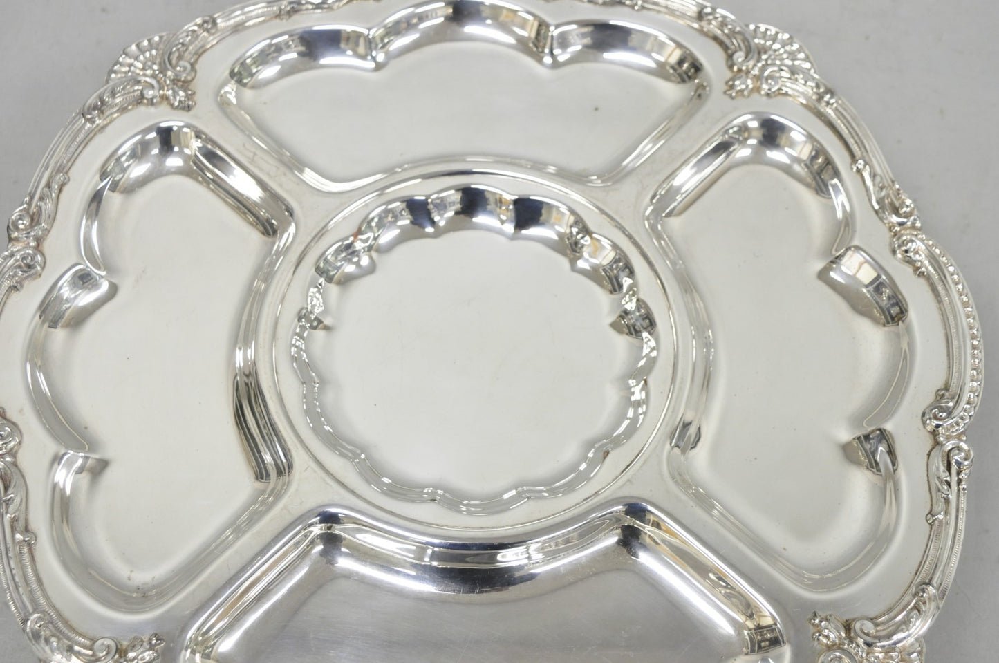 Vintage Victorian Silver Plated Lazy Susan Revolving Serving Platter Party Tray