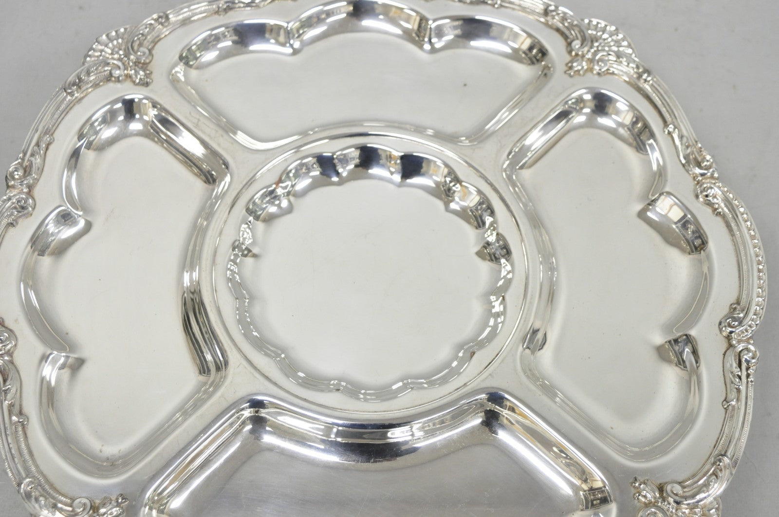 Vintage Victorian Silver Plated Lazy Susan Revolving Serving Platter Party Tray