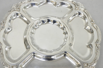 Vintage Victorian Silver Plated Lazy Susan Revolving Serving Platter Party Tray