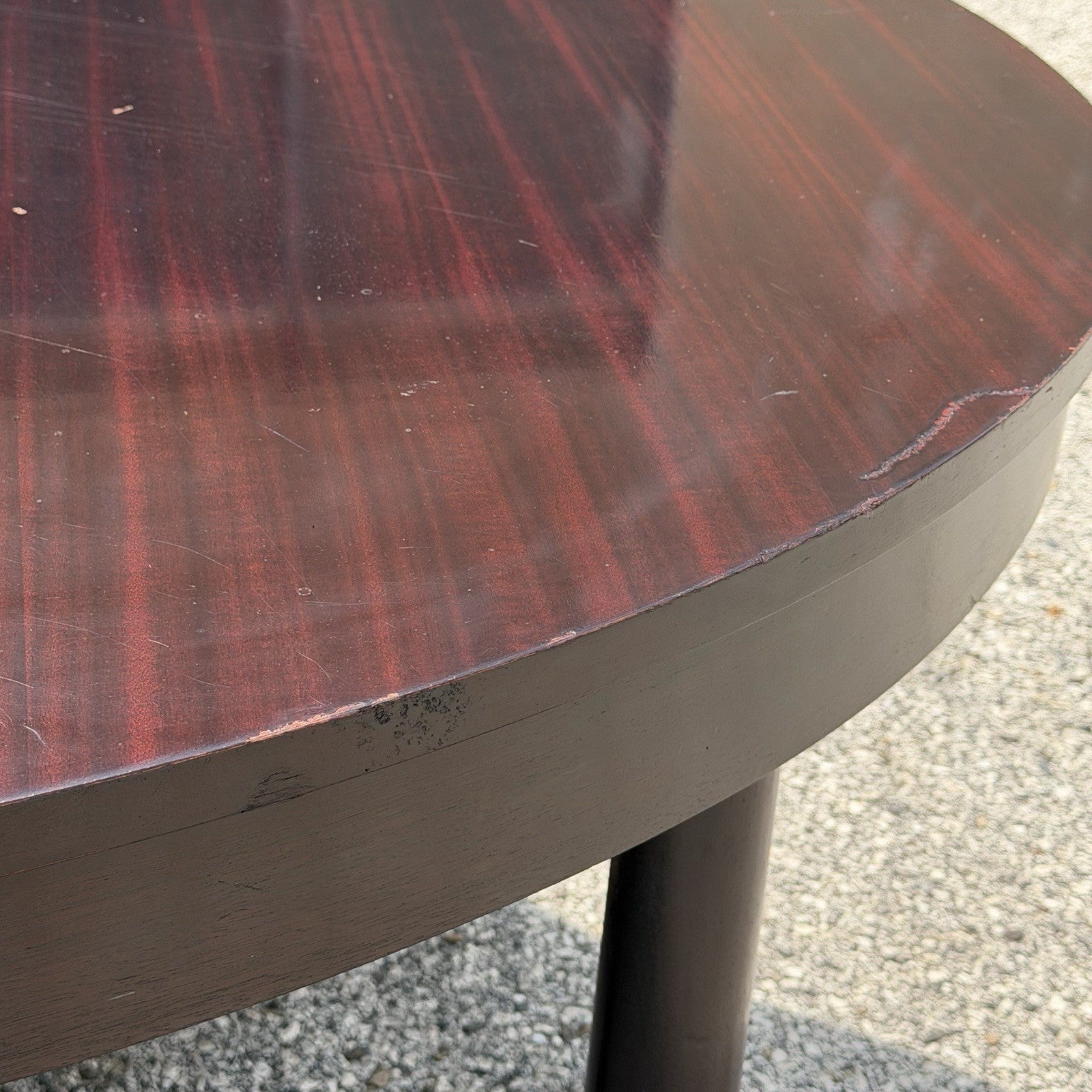 Baker Barbara Barry Art Deco Style Oval 2 Leaf Extension Mahogany Dining Table