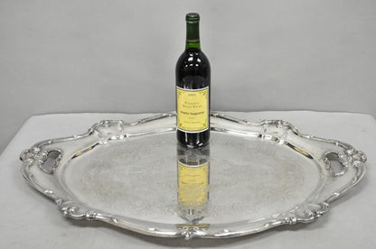 Antique Gorham Silver Plated Victorian Oval Butlers Serving Platter Bar Tray