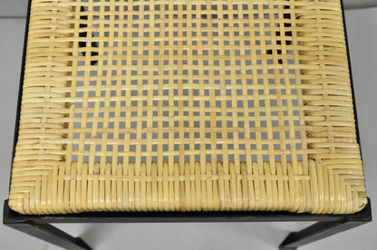 Mid Century Modern Danny Ho Fong Tropi-Cal Iron Cane Side Table Stool - Set of 4