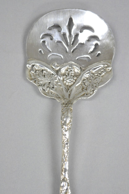 Antique Art Nouveau Sterling Silver Tomato Server with Floral Repousse