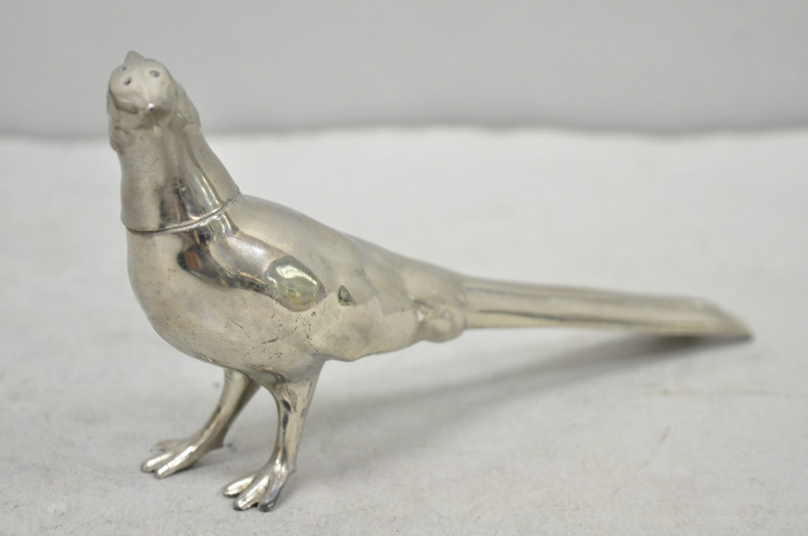 Vintage Pheasant Bird Silver Plated Figurine Salt & Pepper Shakers - a Pair