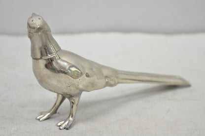Vintage Pheasant Bird Silver Plated Figurine Salt & Pepper Shakers - a Pair
