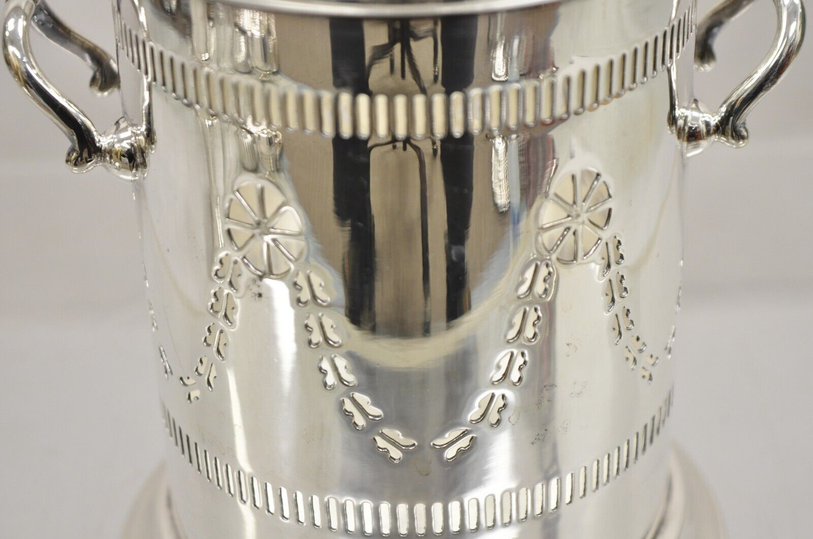Vintage M. Bros English Edwardian Silver Plated Wine Champagne Bottle Coaster