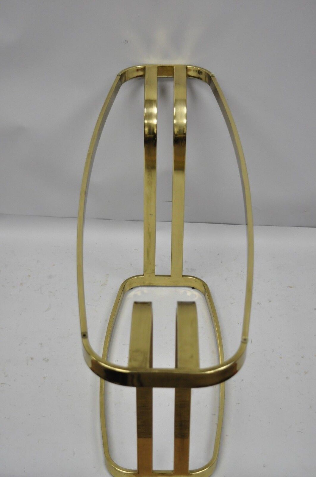 Vintage Hollywood Regency Brass and Glass Sculptural Console Sofa Table