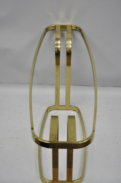 Vintage Hollywood Regency Brass and Glass Sculptural Console Sofa Table