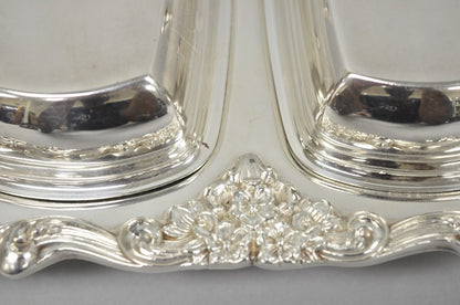 Vintage Poole Lancaster Rose Victorian Silver Plated Twin Double Butter Dish (B)