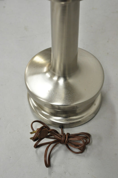 Vintage Mid Century Modern Sculpted Steel Metal "Bishop" Table Lamp by Laurel