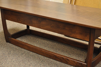 Vintage Mid Century Modern Sculpted Walnut & Laminate Coffee End Table Set 3 Pc
