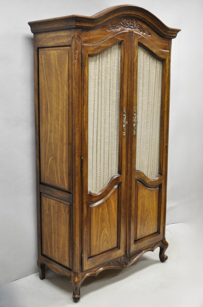 Vintage French Country Style Tall Walnut Armoire Dresser Wardrobe by White Furn.