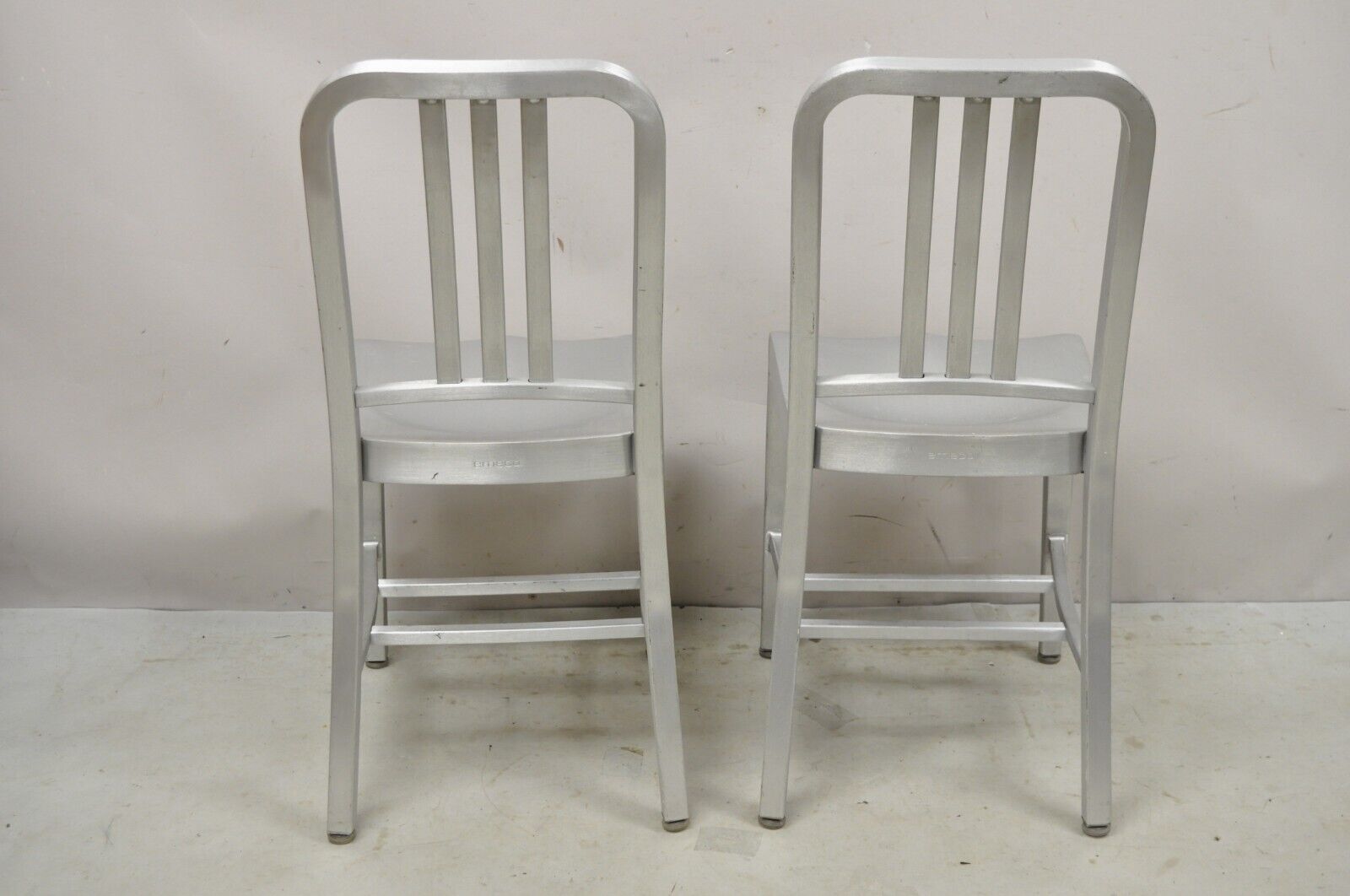 Emeco Navy Collection Brushed Aluminum Side Chair 1006 - A Pair