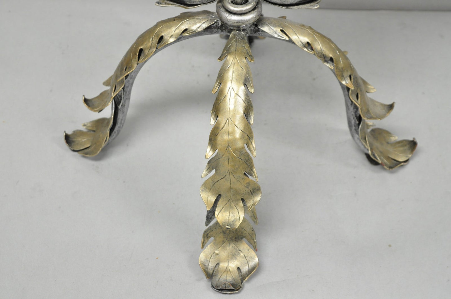 Contemporary Mediterranean Style Silver Gilt Iron Metal Mirror Fireplace Screen