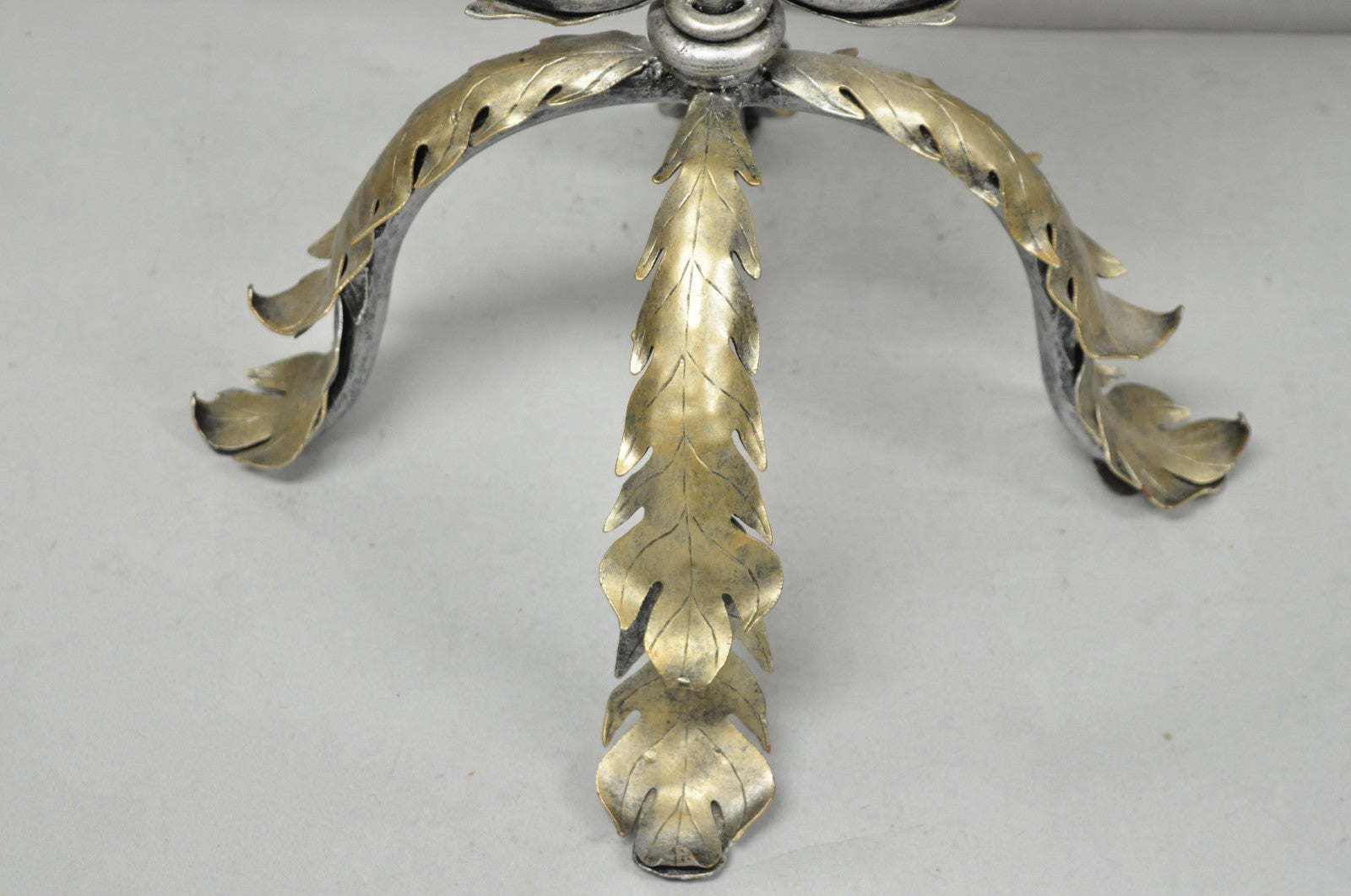 Contemporary Mediterranean Style Silver Gilt Iron Metal Mirror Fireplace Screen