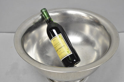 Vintage Modern Stainless Steel Metal Punchbowl Champagne Wine Chiller Ice Bucket