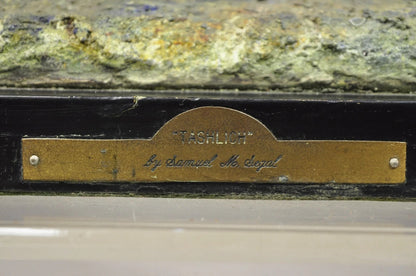 "Tashlich" by Samuel M Segal Judaism Vintage Brutalist Green Plaster Sculpture
