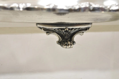 Vintage Poole 400 Lancaster Rose Silver Plated Serving Platter Bar Tray (B)