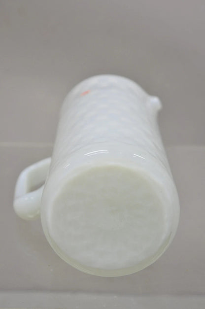 Vintage Murano White Italian Venetian Mid Century Modern Glass Water Pitcher