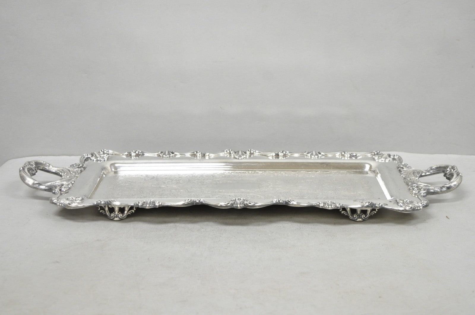 W&S Blackinton Victorian Silver Plated Narrow Serving Platter Dish Bar Tray