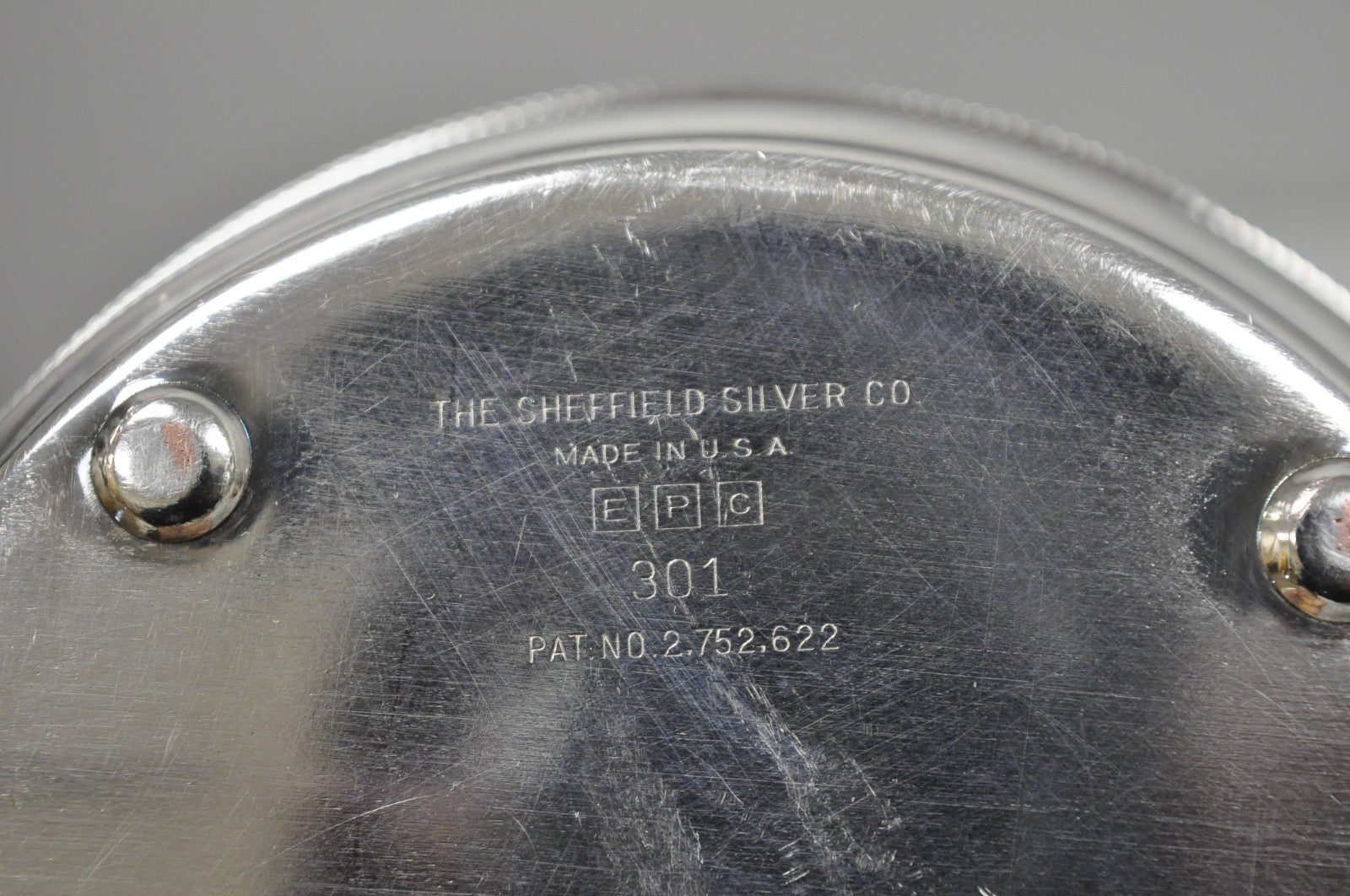 Vintage Sheffield Co Silver Plated Hinged Lid "Horse" Silent Butler w/ Broom