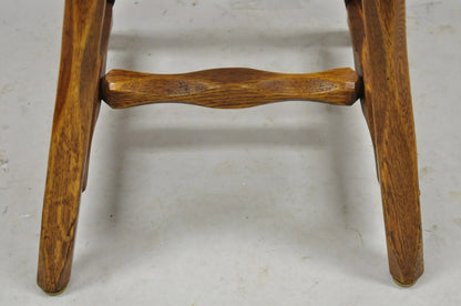 Antique Hunt Country Furniture Colonial Pine Wood Hickory Style Side Chairs Pair