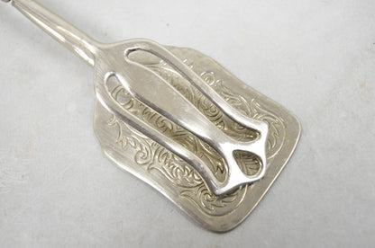 Vintage Silver Plated Victorian Style Pastry Bread Salad Asparagus Serving Tongs