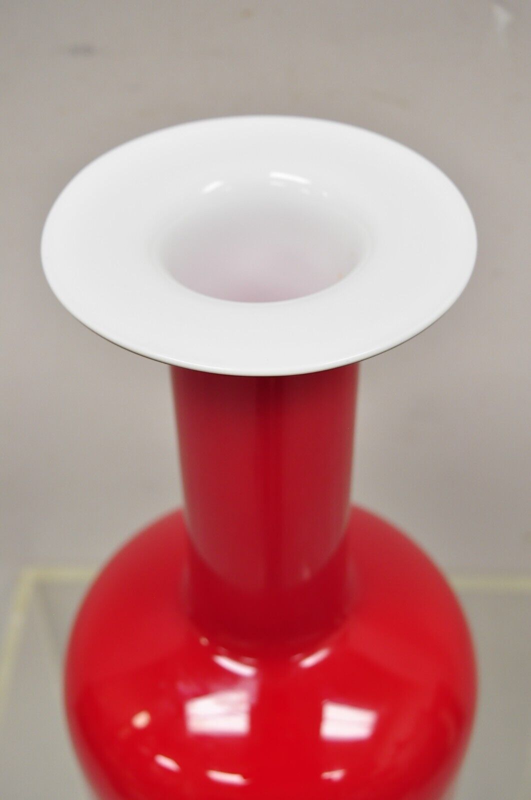 Gulvase by Otto Brauer Holmegaard Brauer Red Art Glass Vase Sweden